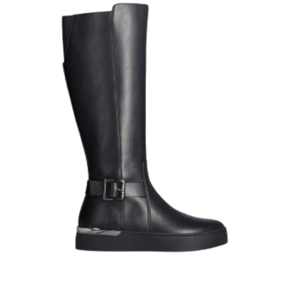 LIU JO BLACK WOMEN BOOTS WITH BUCKLE 